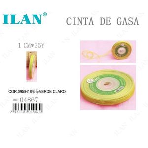 Nastro in Garza Ilan 1 Cm 35 Iarde Verde Chiaro per Forniture di Cucito - Product Image 1