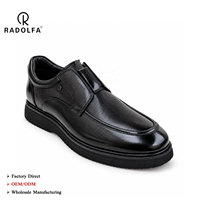 Chaussures modernes pour hommes en cuir véritable à enfiler, semelle épaisse surélevée, style décontracté professionnel RADOLFA, plateforme robuste, confort urbain
