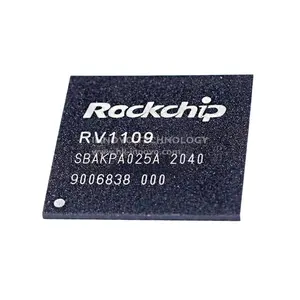 RV1109 1109 ROCKCHIP BGA asli Cortex-A7 lengan inti ganda dan RISC-V MCU 32bit mendukung eMMC 4.51 SPI Flash Nand Chip IC Flash