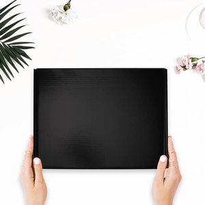 Bán Sỉ Hộp Thư In LOGO Theo Yêu Cầu Hộp Giấy Gấp Gọn Hộp Bưu Phẩm Gợn Sóng Vận Chuyển Màu Đen - Product Image 4