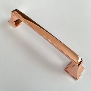Luxury Kitchen Drawer Furniture Cabinet Handles Zinc Rose <strong>Gold</strong> Zinc Dresser Pull Handle - Product Image 2