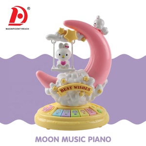 HUADA 2023 bambini organo elettronico Kawai plastica cartone animato <span class=keywords><strong>luna</strong></span> coniglio musica giocattolo pianoforte in vendita - Product Image 1