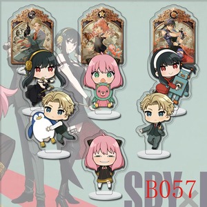 6CM 9 unids/set artesanías de plástico SPY FAMILY Anya Forger Twilight Yor Bond decoración escritorio accesorios figura acrílico Anime soporte placa - Product Image 4