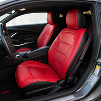 Ensemble complet de housses de siège de voiture sur mesure pour Ford 2010-2024 Camaro 5e et 6e génération, coupé et cabriolet, en cuir de vachette pleine fleur