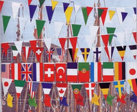 Drapeaux à cordes imprimés UV utilisés pour l'affichage de décorations de festivals