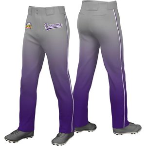 Pantalon de baseball droit pour homme Bossypro avec bande latérale, logo et nom personnalisés, respirant, 100 % polyester - Product Image 1