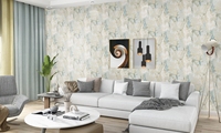 Nouveau design de papier peint floral en PVC gaufré 3D Décoration intérieure étanche pour le salon et l'hôtel