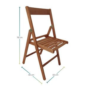 Sedie Pieghevoli in Legno di Faggio 42x40x78 Cm, Sedia Pieghevole per Interni ed Esterni Senza Braccioli - Product Image 2