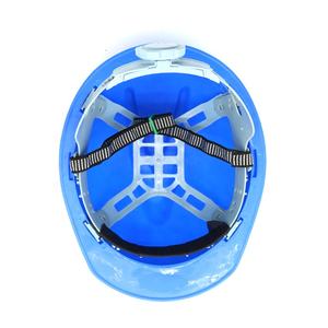 หมวกกันน็อคพลาสติกสำหรับผู้ชายหมวกแข็งทรงเปลือกหอย HDPE สีน้ำเงินชนิด V ปรับได้เพื่อความปลอดภัยในการป้องกันแรงงาน - Product Image 2