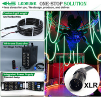 Barres lumineuses néon 24V XLR DMX noires à 360 degrés, adressables RGB RGBW D30 D25 D22, néons flexibles noirs pour bars, discothèques et clubs