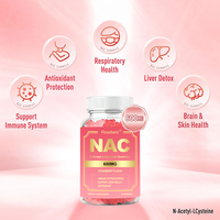 Complément alimentaire certifié GMP, marque privée OEM, 600 mg, gommes végétaliennes N-Acétyl L-Cystéine NAC, soutien antioxydant respiratoire et hépatique