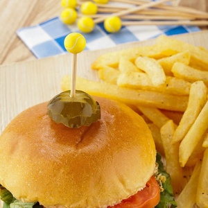 Suministros <span class=keywords><strong>de</strong></span> fiesta <span class=keywords><strong>de</strong></span> bambú, pelota <span class=keywords><strong>de</strong></span> tenis con temática deportiva, para servir comida - Product Image 6