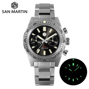 Reloj de Hombre San Martin SN0007-G-JS, Cronógrafo de 40 mm, Diseño Elegante y Lujoso, Movimiento Mecánico Manual Seagull ST, Cristal de Zafiro, 10 Bar, Luminoso - Product Image 1