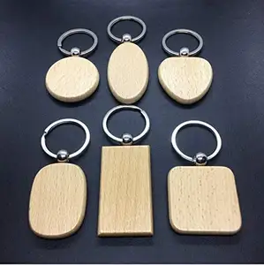Accessoires de tournage sur bois bricolage cadeaux Kit pas cher Souvenir nom sculpture en bois perlable porte-clés blanc bois porte-clés pour artisanat