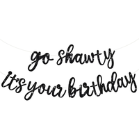 Bannière « Black Go Shawty It's Your Birthday », décorations et fournitures pour fête d'anniversaire hip-hop, guirlande à thème rap, accessoires photo