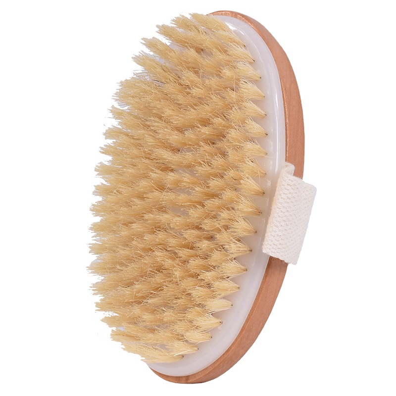 Brosse sèche en sisal naturel et doux pour le corps Brosse en bois pour le bain et la douche Brosse pour le corps SPA sans poignée