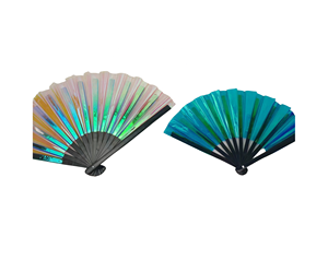 Decorative Handfan Ribs Brilliant Color Folding <b>Fan</b> Waterproof PVC Handheld <b>Fan</b> <b>Large</b> Shining Rave Hand <b>Fan</b> Birthday Gift - Product Image 1