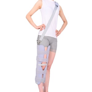 Ceinture de fixation ajustable et respirante pour l'articulation du genou, attelle de genou en trois parties, attelle de soutien pour les blessures des ligaments - Product Image 5