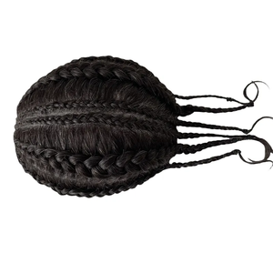 Maíz rollo trenza <span class=keywords><strong>estilos</strong></span> de cabello indio <span class=keywords><strong>para</strong></span> hombre prótesis capilar 1b10 gris cornrows trenzado tupé completo de PU <span class=keywords><strong>para</strong></span> <span class=keywords><strong>hombres</strong></span> 150 densidad - Product Image 2