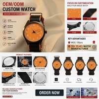 Montre à boîtier rond tout noir avec cadran orange vif, chiffres arabes et bracelet en nylon noir avec bordure orange