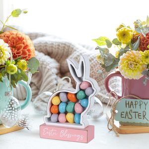 Huevos de Conejo de Madera Hechos a Mano con Impresión Personalizada, Decoración de Pascua, Letrero de Bendiciones para Interiores Estilo Rústico, Modelo 001 de Arunachal Pradesh - Product Image 5
