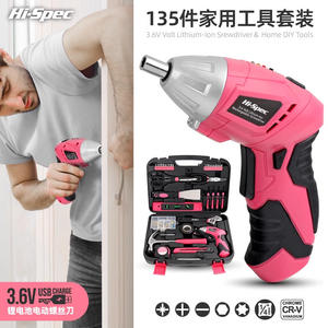 Kit d'outils pour la maison Hi-Spec de 135 pièces, jeu de tournevis au lithium-ion 3,6 V avec douille de 1/4 pouce en acier au chrome-vanadium - Product Image 3