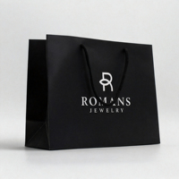Sac en Papier de Luxe Noir avec Poignée pour Vêtements, Cadeaux et Shopping, Très Grand, Imprimé Logo Personnalisé, Vente en Gros, Idéal pour Emballage et Épicerie