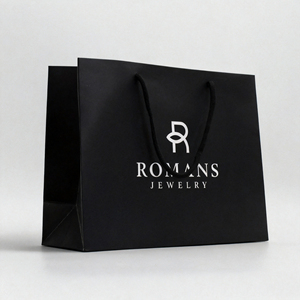 Bán Buôn Biểu Tượng Tùy Chỉnh In Thêm Lớn Hàng Tạp Hóa Túi Bao Bì Sang Trọng Màu Đen Quần Áo Quà Tặng Mua Sắm Tote Túi Giấy Với Xử Lý - Product Image 5