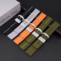 Correa de Reloj de Lona de Nailon de Lujo Mingfung de Alta Calidad, 18mm 20mm 22mm 24mm, Grosor de 3mm, Elástica, Cómoda, de Liberación Rápida