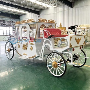 Chariot de luxe électrique de tourisme royal avec sculpture d'ange en or blanc - Product Image 5