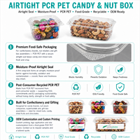 Voedselveilige PET-plastic vochtbestendige bewaardoos voor noten, gedroogd fruit, supermarkt clamshell snackverpakking