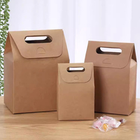 Vente en gros d'usine, emballage en papier kraft, sachet de bonbons, sacs cadeaux, poignée découpée, impression de logo personnalisée, sac de bonbons