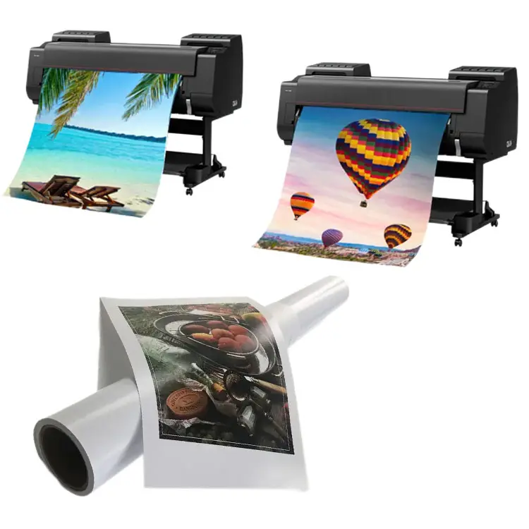 Rouleau de papier photo à jet d'encre enduit de résine de lustre d'échantillon gratuit d'usine