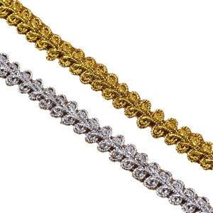 Ruban décoratif fantaisie Lurex 8mm Polyester or argent étroit tressé Gimp Border Gallon Gotta indien pakistanais mince bordure en dentelle - Product Image 2