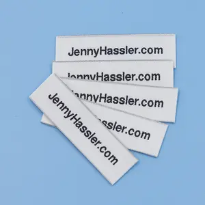 Wholesale Custom Brand Name Logo Woven Neck Labels Damask Satin Garment Printing Labels for Clothing