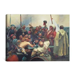 The Reply of the Zaporozhian Cossacks to Sultan Mahmoud IV by Ilya Lepine oil painting reproduction on canvas