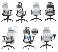 Chaise de bureau ergonomique réglable en gros, chaise de visiteur moderne en tissu pour bureau à domicile, vente en gros