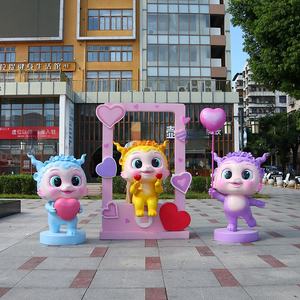 2025年ヘビかわいい漫画彫刻装飾樹脂新年ガーデン風景屋外FRP装飾美容チェン - Product Image 2