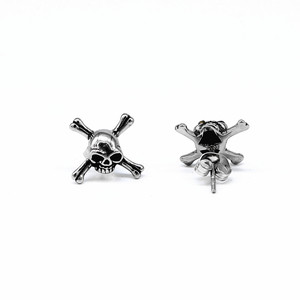 yunnique Skeleton <b>Stud</b> <b>Earrings</b> Titanium Steel 3D Casting Vintage Style Skull Design Fashion Jewelry - Product Image 5