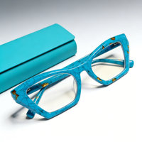 Lunettes œil-de-chat tendance OEM ODM avec motif veiné de turquoise authentique, monture en acétate personnalisée de qualité supérieure pour la vente en gros