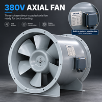 Ventilateurs axiaux à haute température pour l'extraction d'air, ventilateur tubulaire axial 380V pour les entrepreneurs en ventilation