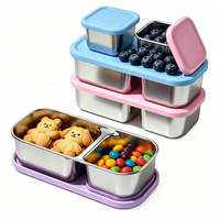 Conteneur à sauce personnalisé mignon en acier inoxydable 304, chauffable et étanche, avec couvercle, pour boîte à bento, directement de l'usine