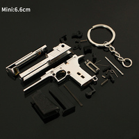 Desert Eagle 6.6CM Pistol Logam Mini Model Pistol Realistis Gantungan Kunci Mainan Pistol Logam Desert Eagle Aman untuk Hadiah Anak Laki-laki Mainan yang Dapat Dibongkar