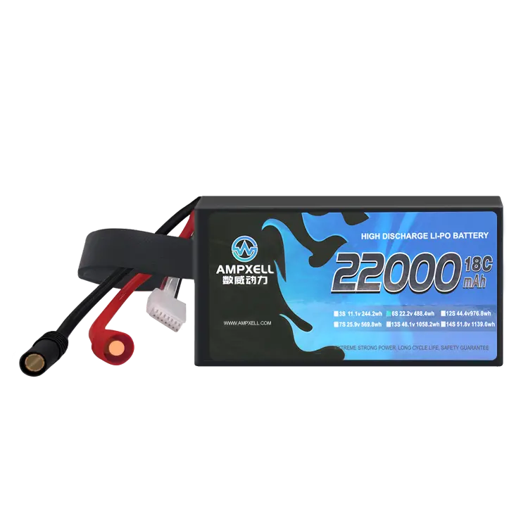 AMPXELL 22000mah LiPO Batterie Smart 22Ah 51,8 V 14S 15C 1139,6Wh Landwirtschaft liche Sprüh drohne UAV AS150/QS8 Anschluss