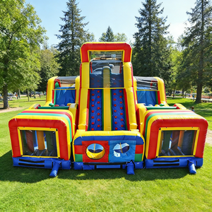 Parcours d'obstacles gonflable extérieur, <span class=keywords><strong>château</strong></span> gonflable, équipement de parc de trampolines en PVC commercial pour aire de jeux publique - Product Image 2