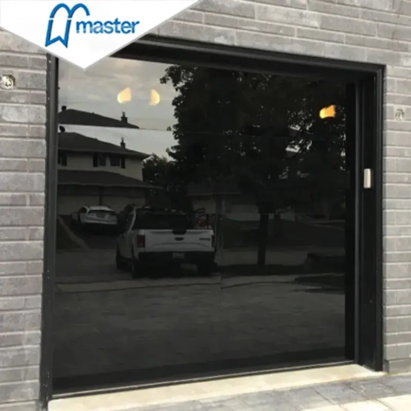 Master Well Direct Sale Sandwich Construction Temper Glass High Quality Modern Mirror Plexiglass Aluminum Glass garage door