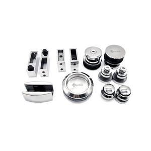 Installation facile Kit de <span class=keywords><strong>cabine</strong></span> de douche en acier inoxydable anti-corrosion Raccords de <span class=keywords><strong>cabine</strong></span> en verre pour salle de bain carrée Style ouvert coulissant - Product Image 3