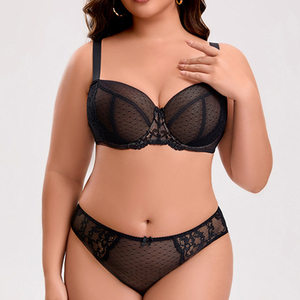 Soutien-gorge Grande Taille en Gros 34-42 H I <span class=keywords><strong>J</strong></span> Ensemble Soutien-gorge en Dentelle pour Femme avec Armatures Push-up Rembourré pour Poitrine Généreuse Lingerie Sexy - Product Image 3