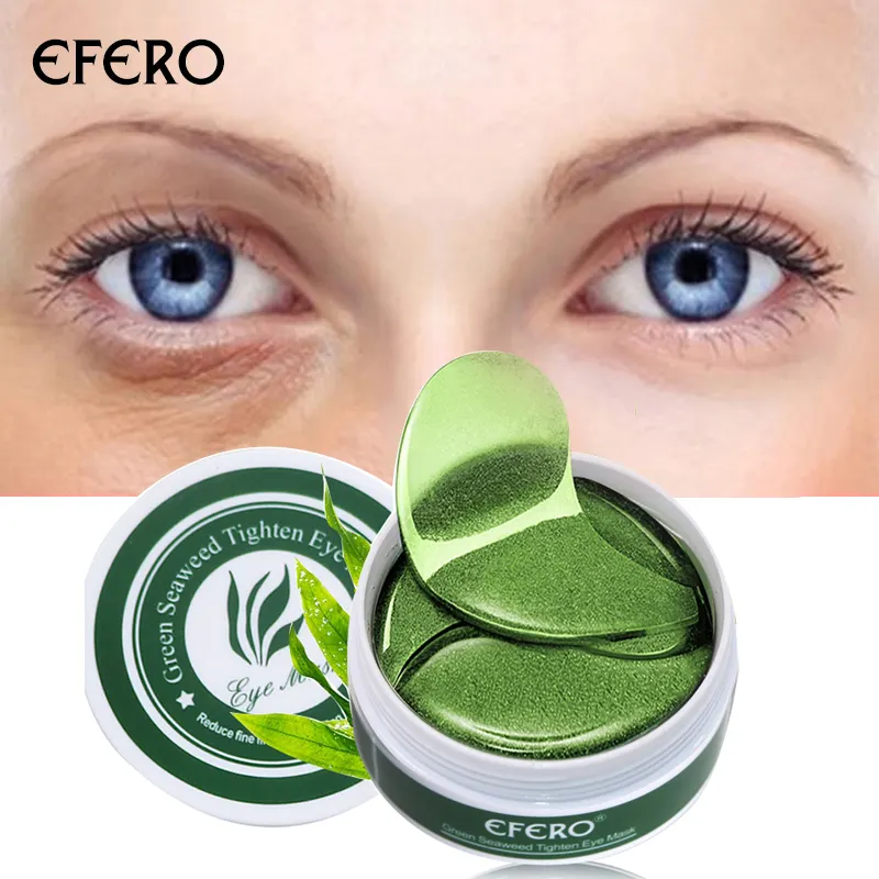EFERO Gold Kollagen Augen maske Anti Age Dark Circle Feuchtigkeit spendendes Augen pad Anti-Falten Pflegende Algen Grüne Augenklappen