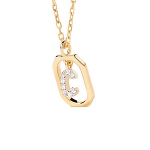 สร้อยคอแฟชั่น ZYO Custom Jewelry สร้อยสแตนเลสสตีลประดับตัวอักษรภาษาอังกฤษประดับเพชร CZ สำหรับผู้หญิง พร้อมจี้รูปตัวอักษรนำโชค - Product Image 3